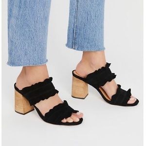 Free People Black Ruffle Shoes